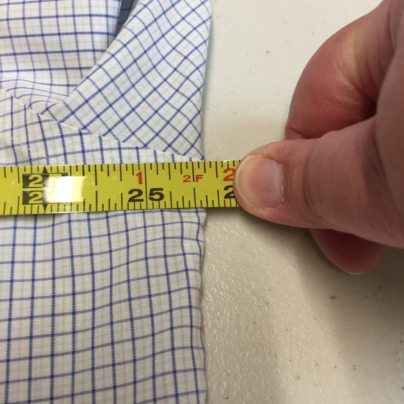 STAFFORD Blue White Check Wrinkle Free Button Down Long Sleeve Dress Shirt L - Picture 7 of 9